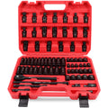 71-Pieces 3/8" Drive Master Impact Socket Set SAE Metric Universal Joint Adapter V465-84100