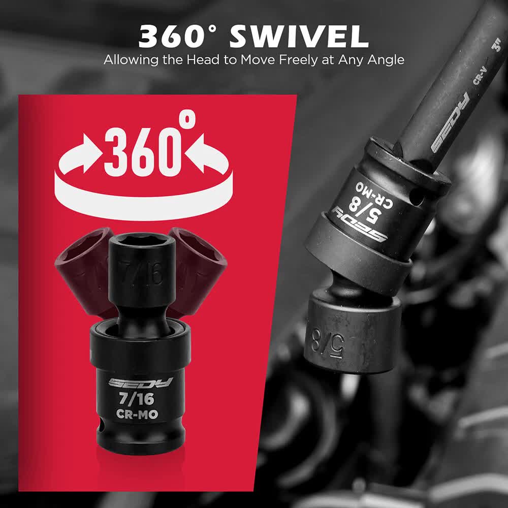 71-Pieces 3/8" Drive Master Impact Socket Set SAE Metric Universal Joint Adapter V465-84100