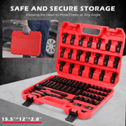 71-Pieces 3/8" Drive Master Impact Socket Set SAE Metric Universal Joint Adapter V465-84100