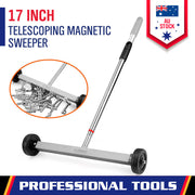 17inch Telescoping Magnetic Sweeper Magnet Broom Rolling Pick Up 8.8Lbs Portable V465-85002