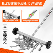 17inch Telescoping Magnetic Sweeper Magnet Broom Rolling Pick Up 8.8Lbs Portable V465-85002