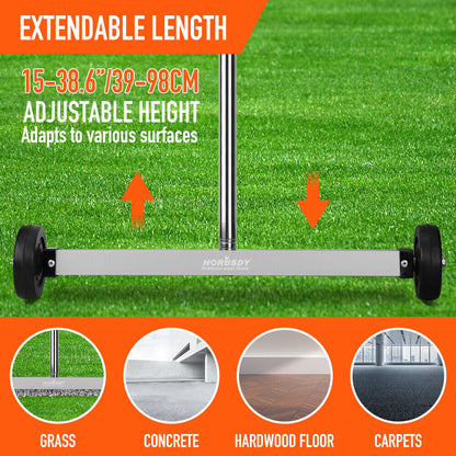 17inch Telescoping Magnetic Sweeper Magnet Broom Rolling Pick Up 8.8Lbs Portable V465-85002