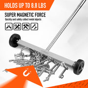 17inch Telescoping Magnetic Sweeper Magnet Broom Rolling Pick Up 8.8Lbs Portable V465-85002