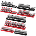 SEDY 8Pcs Magnetic Socket Organizer Tray Metric SAE Sockets Storage Holder Tool V465-85003
