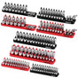SEDY 8Pcs Magnetic Socket Organizer Tray Metric SAE Sockets Storage Holder Tool V465-85003