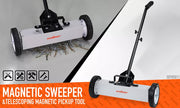 18Inch Magnetic Pick Up Sweeper With Wheels 45LBS Lawn Sweeper Roofing Tools V465-85011