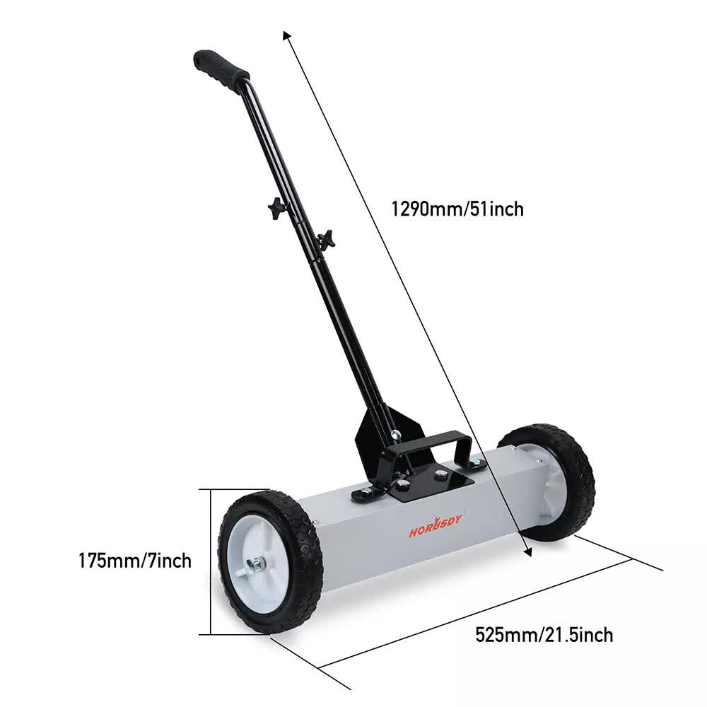18Inch Magnetic Pick Up Sweeper With Wheels 45LBS Lawn Sweeper Roofing Tools V465-85011