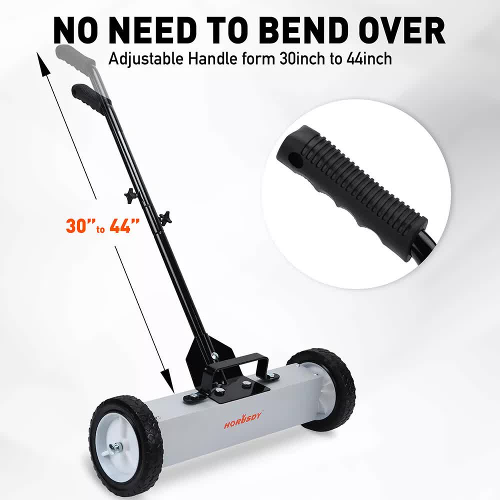 18Inch Magnetic Pick Up Sweeper With Wheels 45LBS Lawn Sweeper Roofing Tools V465-85011