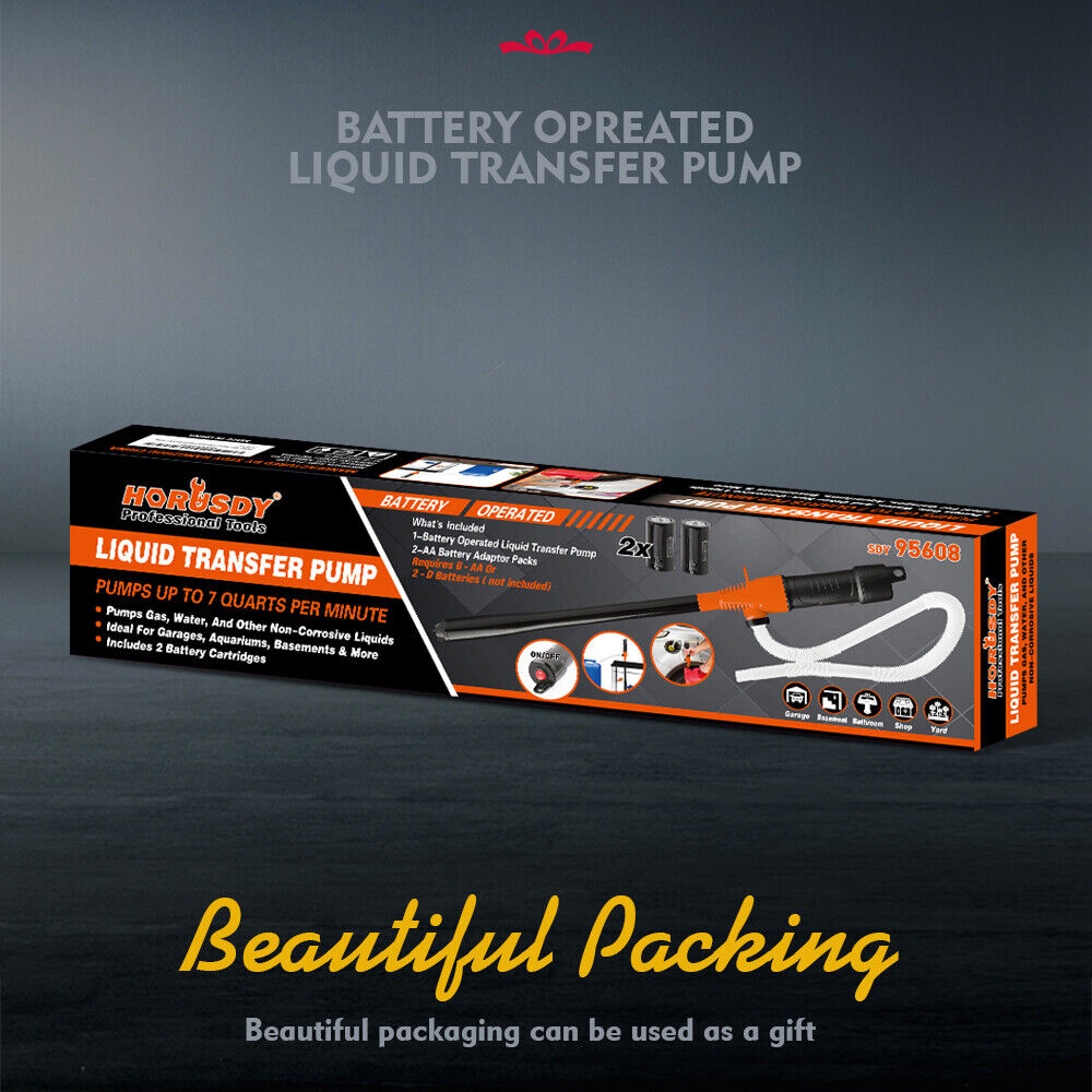 Electric Oil Extractor Pump, Battery Power Fluid Extractors for Water Fuel Oil Pumping with Flexible Hose V465-86016