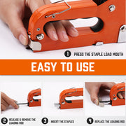 HORUSDY 3in1 Staple Gun Heavy Duty Stapler Fastener Tool Tacker free Staples V465-86044