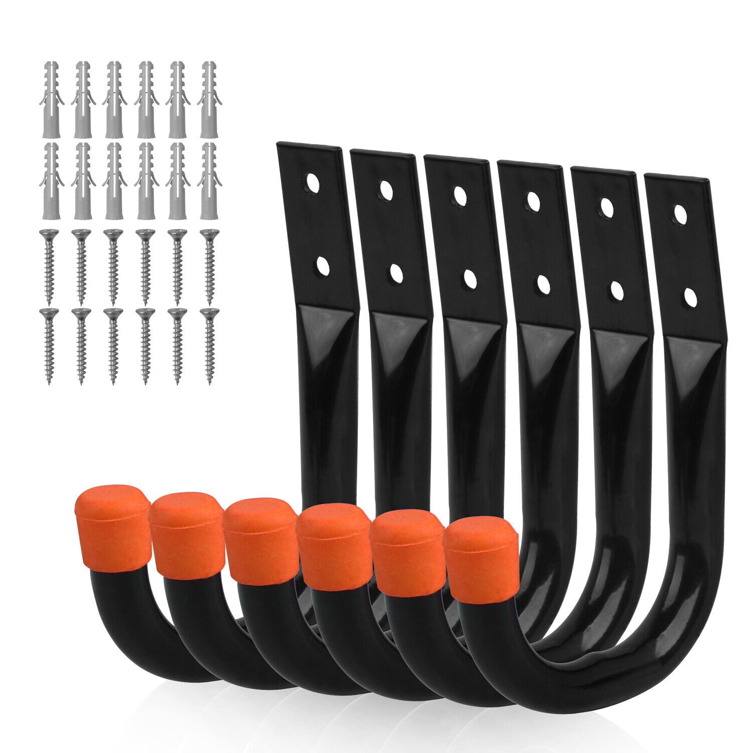 HORUSDY 6Pc Wall Mount Garage Hooks Set Heavy Duty Steel Storage Rack Hanger V465-86066