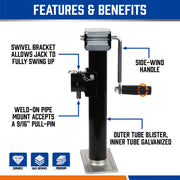 Trailer Caravan Canopy Jack Stand 2267kg 5000lbs Heavy Duty Solid Weld Bracket V465-86091