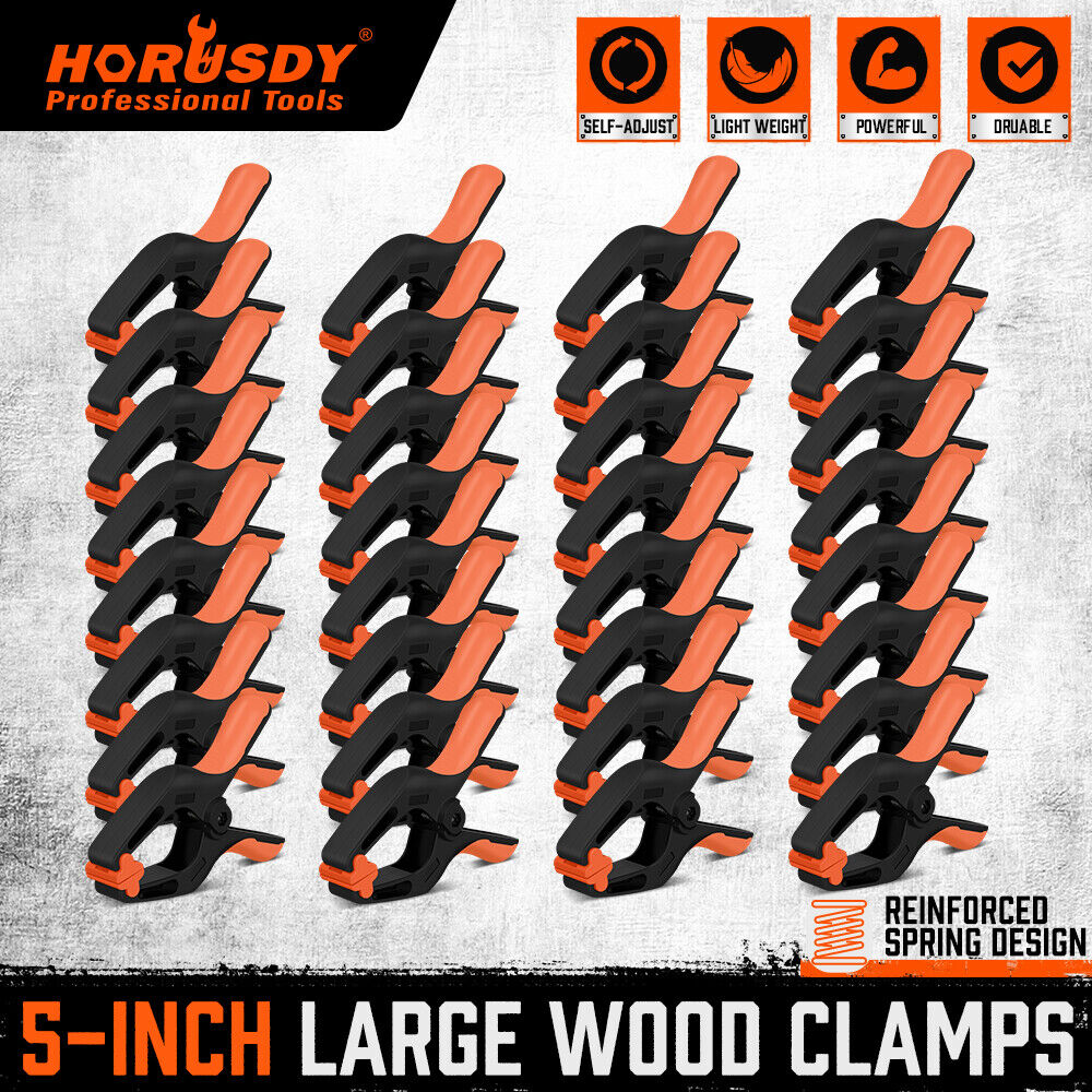 HORUSDY 32Pc 7" Nylon Spring Clamp Extra Large Rubber Non-Slip Grip Handle Clips V465-86097