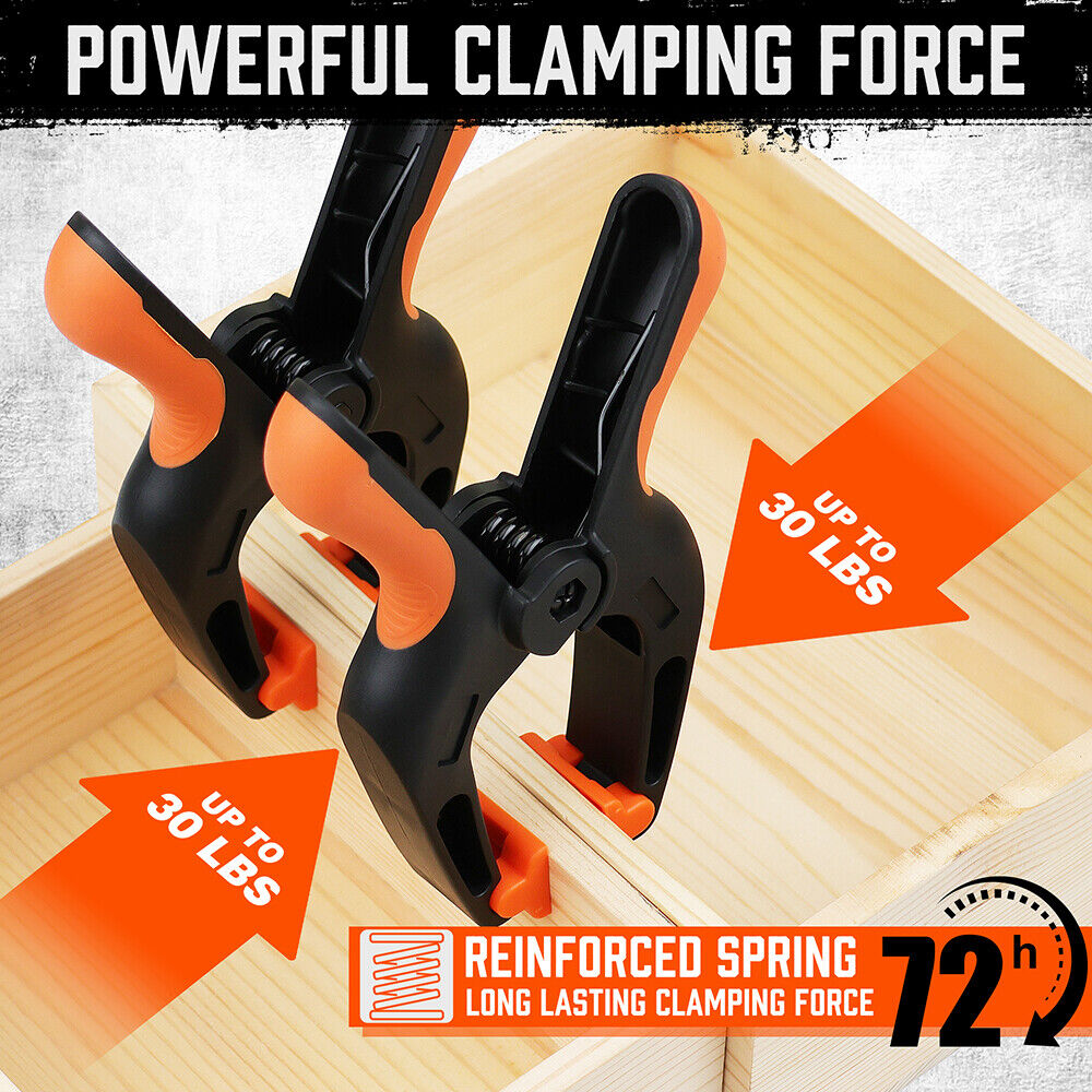 HORUSDY 32Pc 7" Nylon Spring Clamp Extra Large Rubber Non-Slip Grip Handle Clips V465-86097