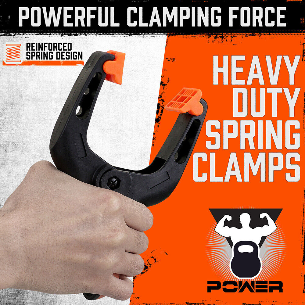 HORUSDY 32Pc 7" Nylon Spring Clamp Extra Large Rubber Non-Slip Grip Handle Clips V465-86097