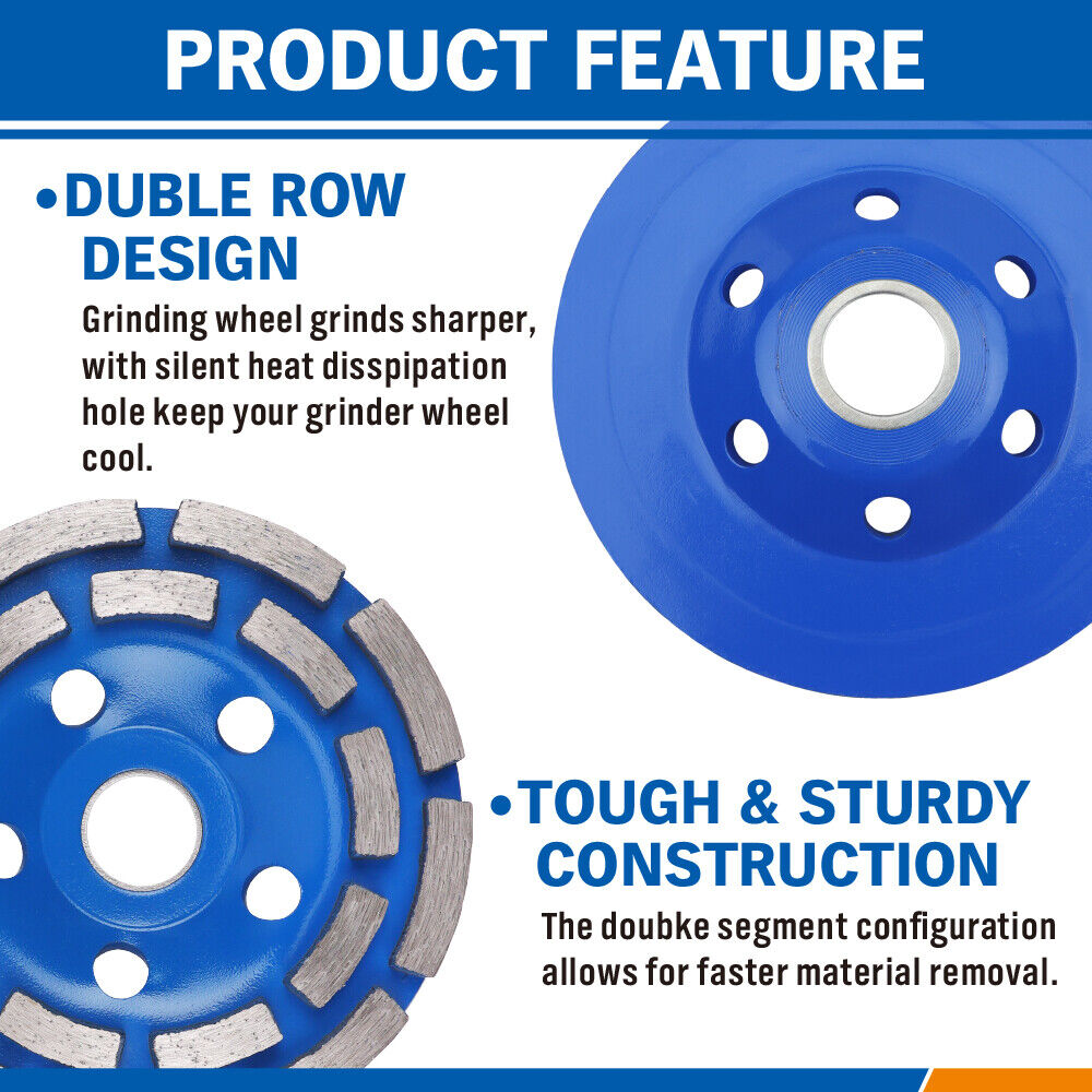4.5inch Diamond Segment Grinding Concrete Cup Wheel Disc Granite Stone 115mm V465-86180