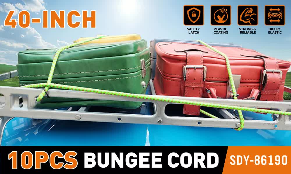 10-Piece Bungee Cords With Hook 40inch Outdoor Elastic Bungee Straps Luggage V465-86190