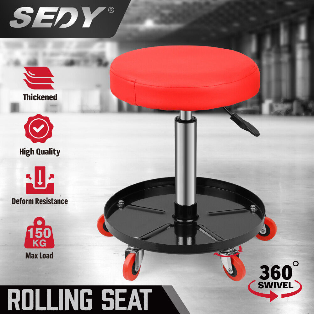 SEDY 150kg Load Pneumatic Roller Seat Mechanic Rolling Stool With Tool Tray AU V465-86197