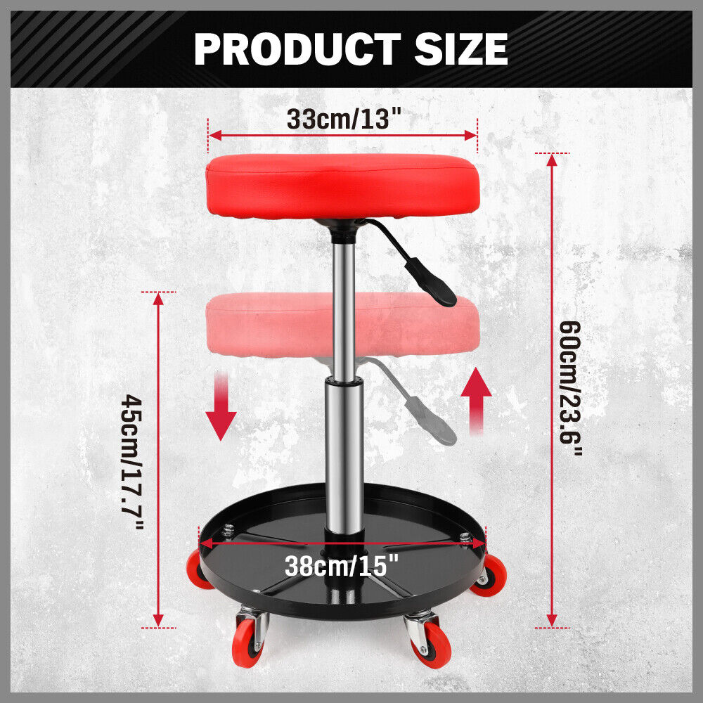 SEDY 150kg Load Pneumatic Roller Seat Mechanic Rolling Stool With Tool Tray AU V465-86197