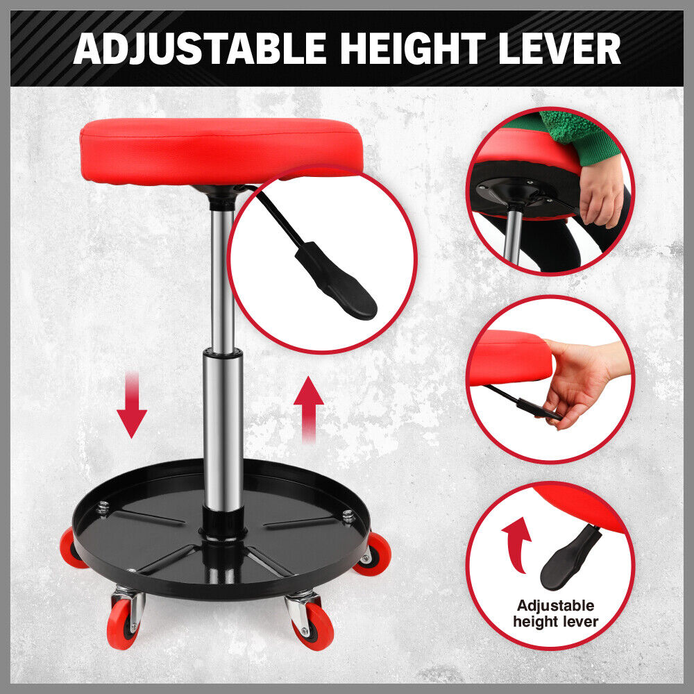 SEDY 150kg Load Pneumatic Roller Seat Mechanic Rolling Stool With Tool Tray AU V465-86197