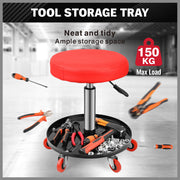 SEDY 150kg Load Pneumatic Roller Seat Mechanic Rolling Stool With Tool Tray AU V465-86197