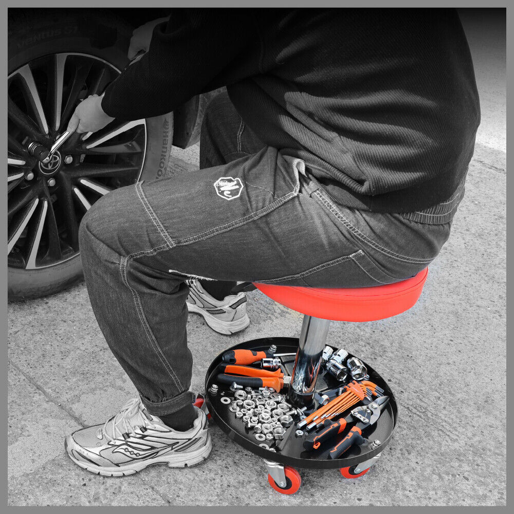 SEDY 150kg Load Pneumatic Roller Seat Mechanic Rolling Stool With Tool Tray AU V465-86197
