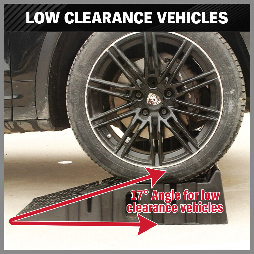 SEDY 2Pcs 2 Ton Heavy Duty Car Ramps 17cm Rise Antiskid Vehicle Service Ramp Au V465-86200