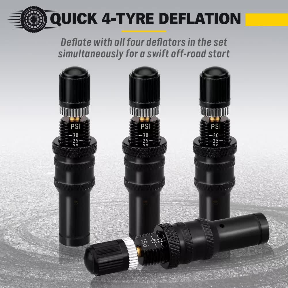 4Pcs Tyre Deflators Air Deflator Tire Valve Core Tool 10~30 PSI Portable 4x4 Au V465-86275