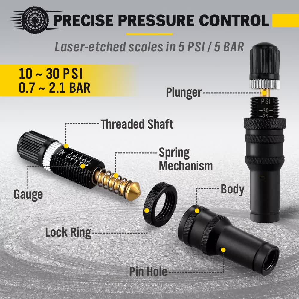 4Pcs Tyre Deflators Air Deflator Tire Valve Core Tool 10~30 PSI Portable 4x4 Au V465-86275
