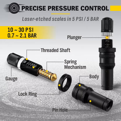 4Pcs Tyre Deflators Air Deflator Tire Valve Core Tool 10~30 PSI Portable 4x4 Au V465-86275