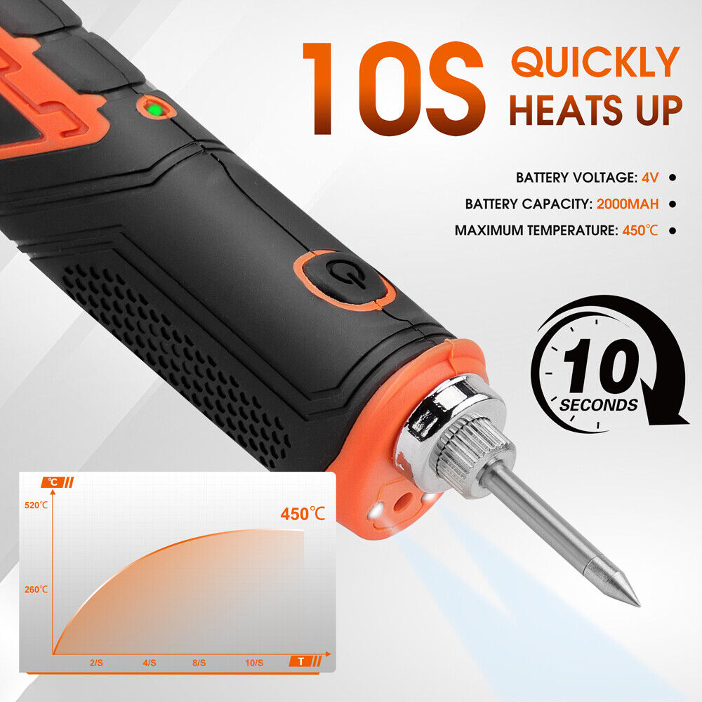 HORUSDY 8W 4V Max Cordless Soldering Iron Rechargeable with Lithium-Ion Battery V465-86276
