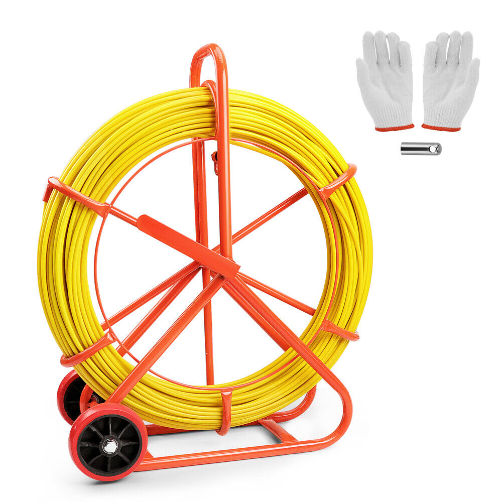 150Mx8MM Fish Tape Puller Fiberglass Wire Cable Running Duct Rodder Heavy Duty V465-86321