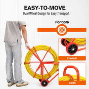 150Mx8MM Fish Tape Puller Fiberglass Wire Cable Running Duct Rodder Heavy Duty V465-86321