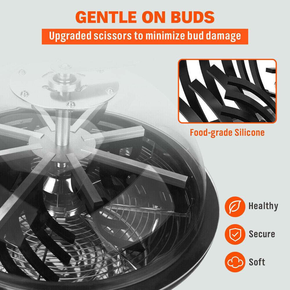 19 inch Bud Leaf Bowl Trimmer Tumble Stainless Steel Blades Twisted Spin Cut V465-86337