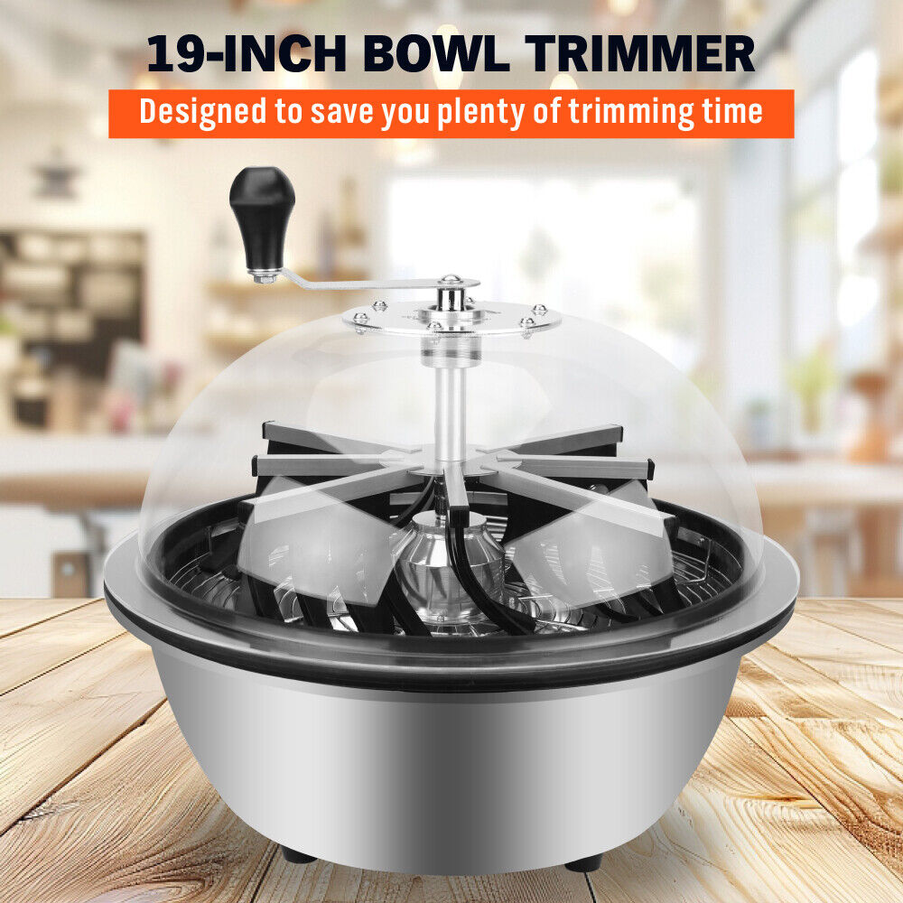 19 inch Bud Leaf Bowl Trimmer Tumble Stainless Steel Blades Twisted Spin Cut V465-86337