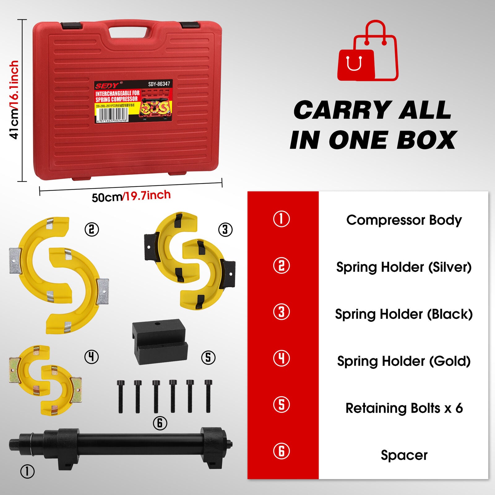 HORUSDY 4500Kg Macpherson Strut Coil Spring Compressor Dumper Extractor Tool V465-86347
