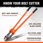 36inch Super Long Bolt Cutter Lock Cutter Rubber Grip Cables Cables Chains Wires V465-86457