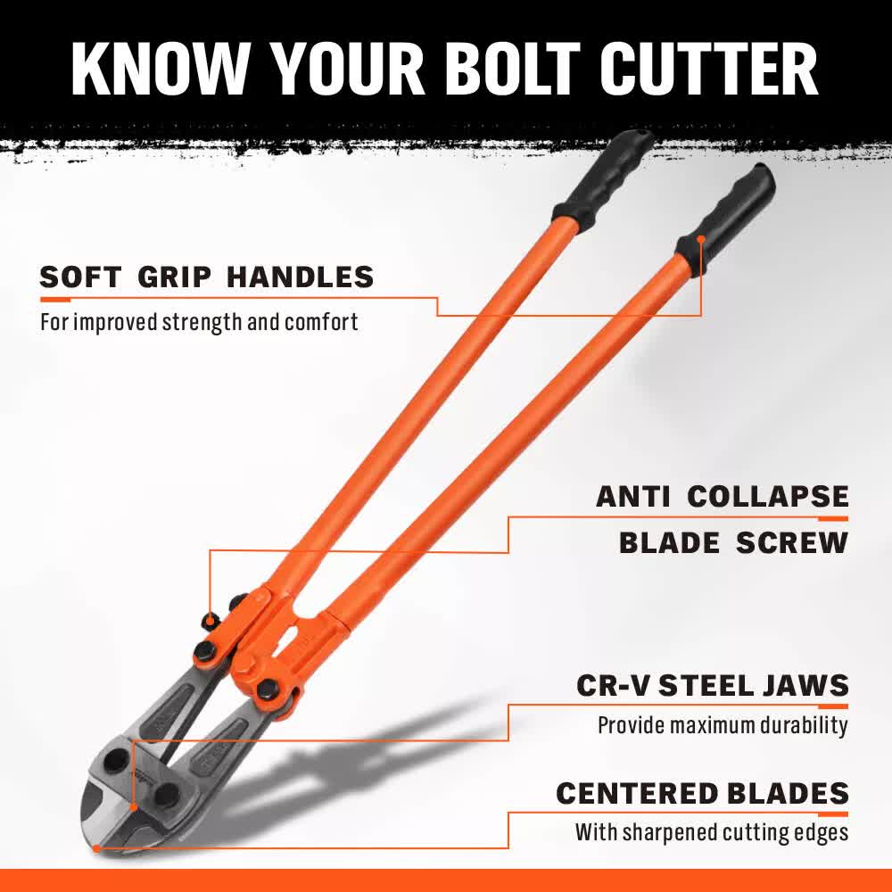 36inch Super Long Bolt Cutter Lock Cutter Rubber Grip Cables Cables Chains Wires V465-86457