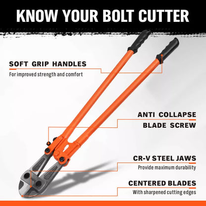 36inch Super Long Bolt Cutter Lock Cutter Rubber Grip Cables Cables Chains Wires V465-86457
