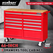 9 Drawers Tool Box Chest Cabinet Trolley Box Garage Storage Toolbox Red 1000lbs V465-86512