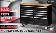 HORUSDY 9 Drawer Tool Box Chest Cabinet Trolley Box Garage Storage Toolbox Black V465-86513