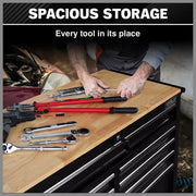 HORUSDY 9 Drawer Tool Box Chest Cabinet Trolley Box Garage Storage Toolbox Black V465-86513