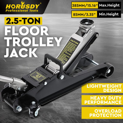 Hydraulic Floor Jack 2.5T Trolley Low Profile Car Track Quick Lifting 85-385mm V465-86529