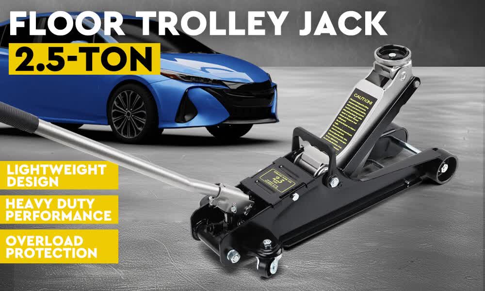 Hydraulic Floor Jack 2.5T Trolley Low Profile Car Track Quick Lifting 85-385mm V465-86529