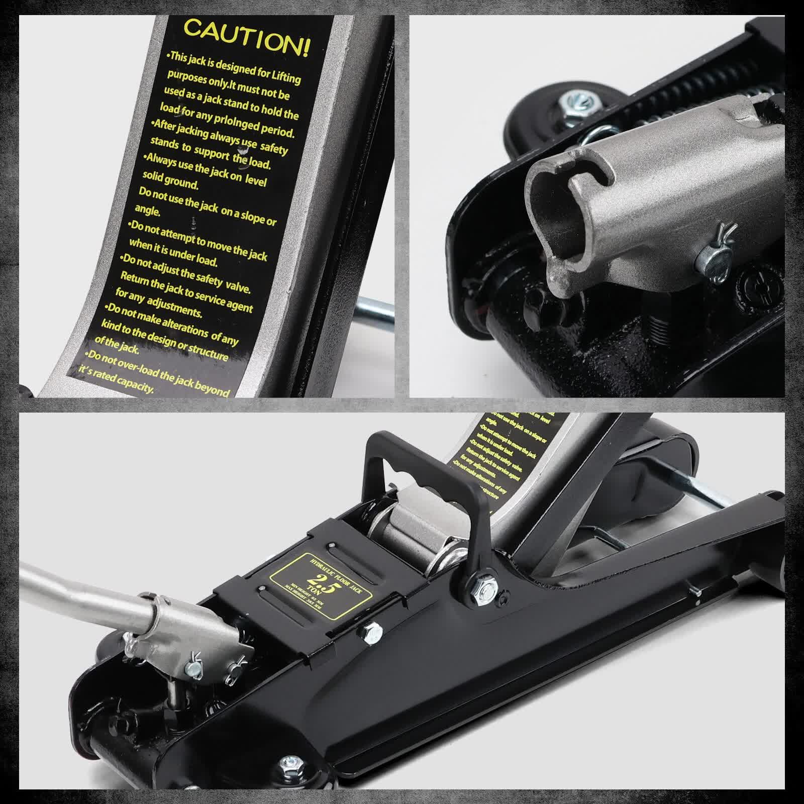 Hydraulic Floor Jack 2.5T Trolley Low Profile Car Track Quick Lifting 85-385mm V465-86529