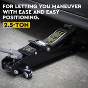 Hydraulic Floor Jack 2.5T Trolley Low Profile Car Track Quick Lifting 85-385mm V465-86529