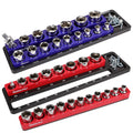 SEDY 2Pc Magnetic Socket Organizer 1/2 Drive Metric SAE Sockets Storage Holder V465-87039
