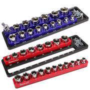 SEDY 2Pc Magnetic Socket Organizer 1/2 Drive Metric SAE Sockets Storage Holder V465-87039