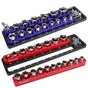 SEDY 2Pc Magnetic Socket Organizer 1/2 Drive Metric SAE Sockets Storage Holder V465-87039