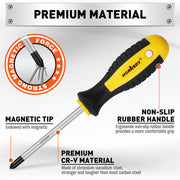 11-Pieces Magnetic Screwdriver Set with Case Magnetizer Demagnetizer Flat Head V465-87049